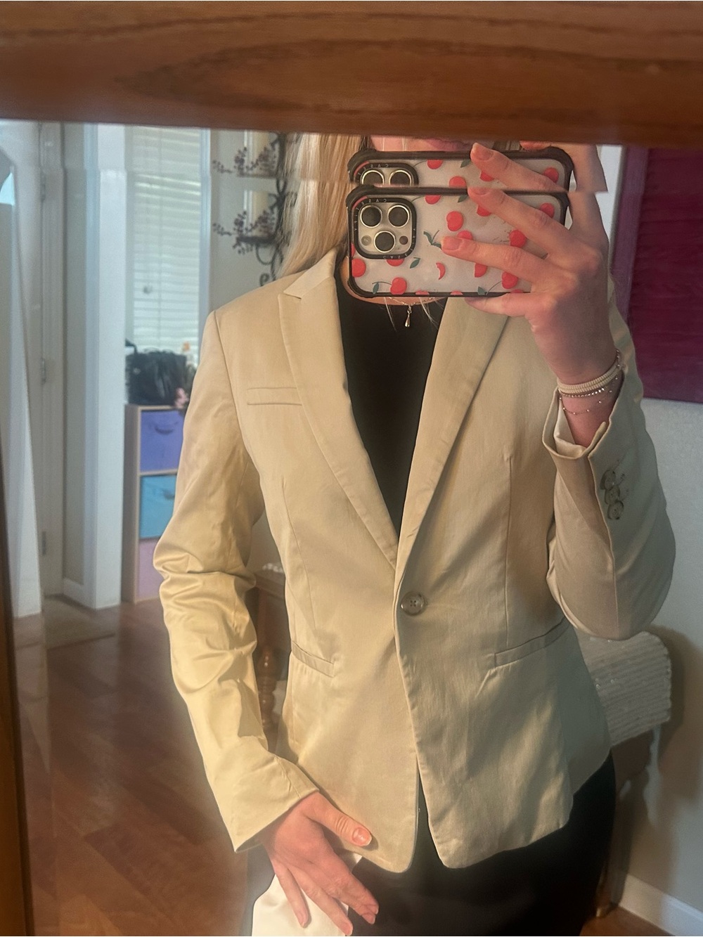 Banana Republic Classic Cream Single-Button Blazer